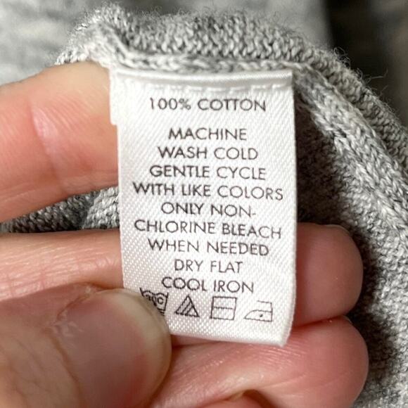 Calvin Klein Women's Sweater XL Heather Gray Notched Neck Raglan Long Sleeve - Picture 8 of 9